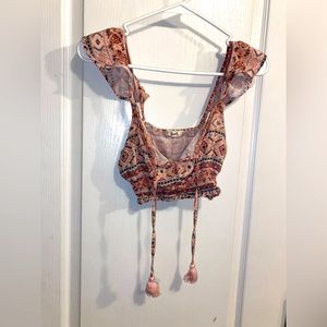 Boho Pink Patterned Crop Top Size Small Giveaway